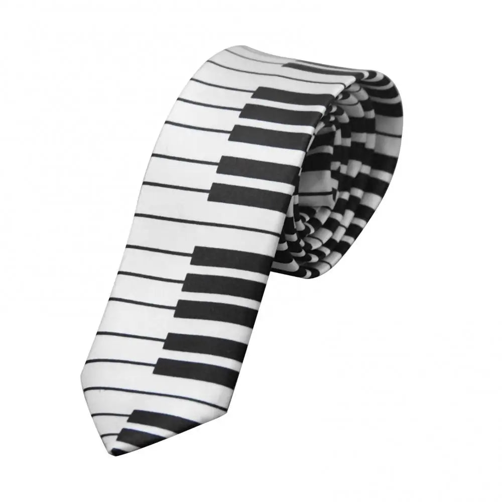 Necktie Tie Accessory Men's Classic Skinny Black and White Piano Keys Slim Narrow Wedding Party Gift Music Enthusiast Gift