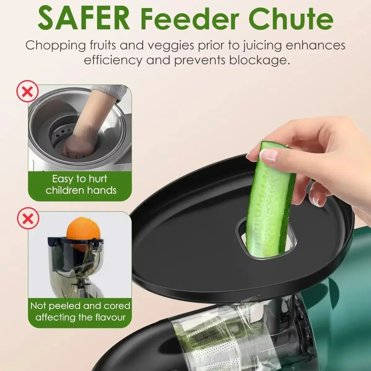Slow Masticating Cold Press Juicer Reverse Function BPA-Free Quiet Easy Clean High Yield Fruit Vegetable Juice Extractor Home