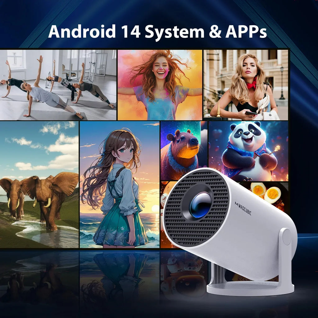 Magcubic Projector HY300 Pro 8K 1080P Outdoor Projetor Android 14 Dual Wifi6 290ANSI Allwinner H726 Home Cinema Projetor