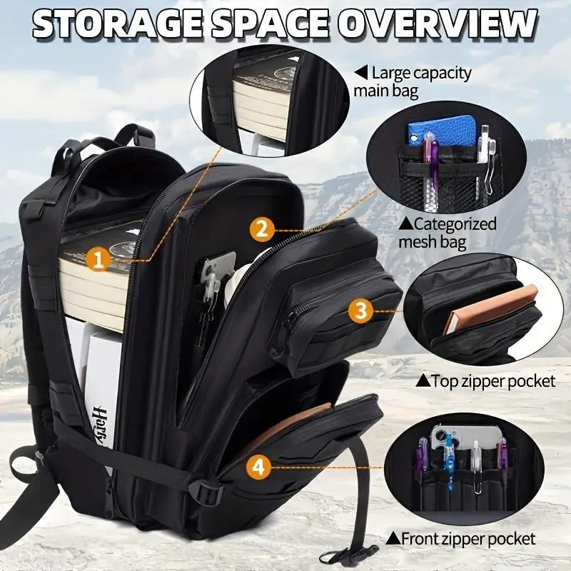 JSERYISGN 25L Tactical Hiking Backpack - Lightweight Daypack for Men & Women