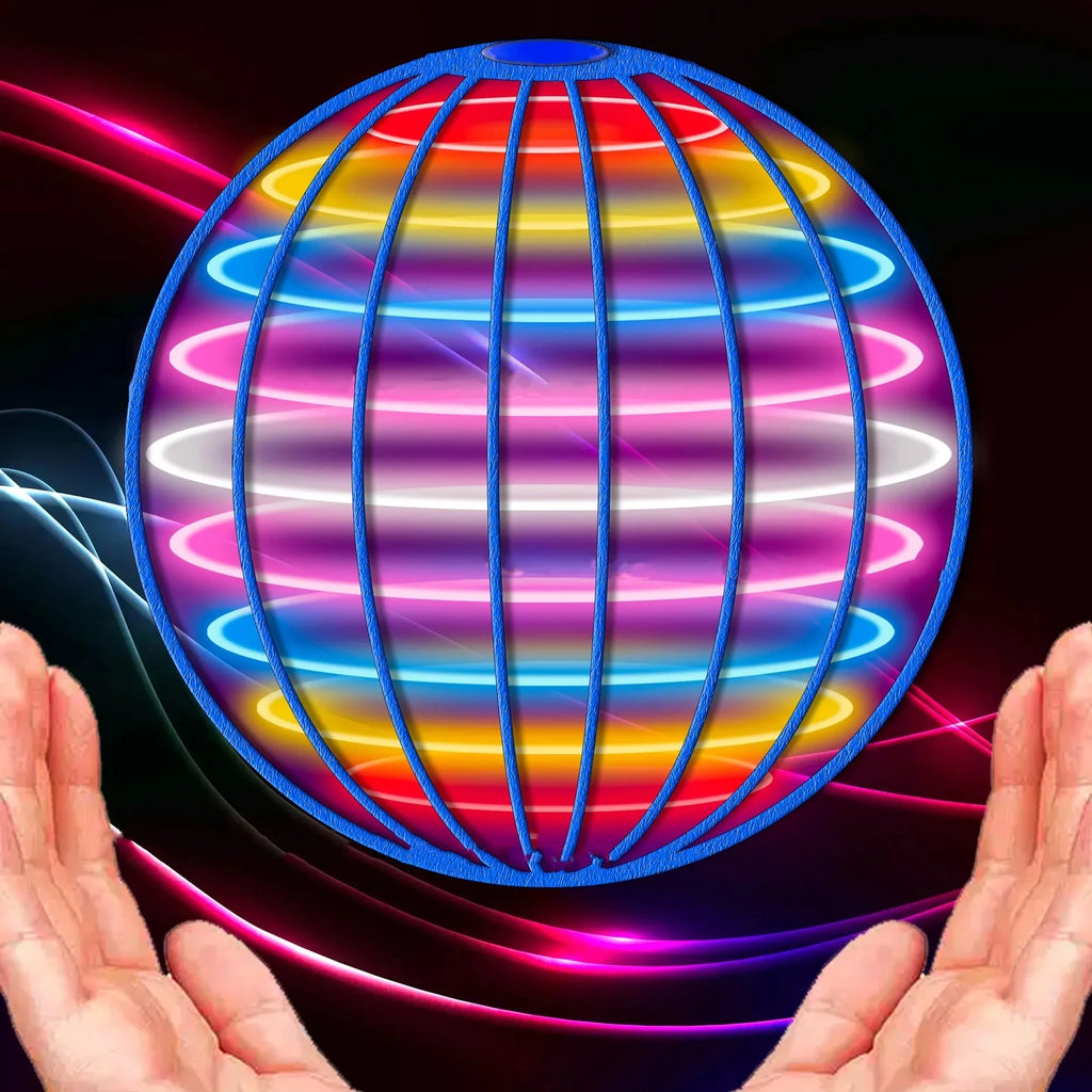 Automatic LED Color Flying Ball Boomerang Anti-Gravity Suspension Tech Magic Ball Gyroscopic Toy for Kids Black