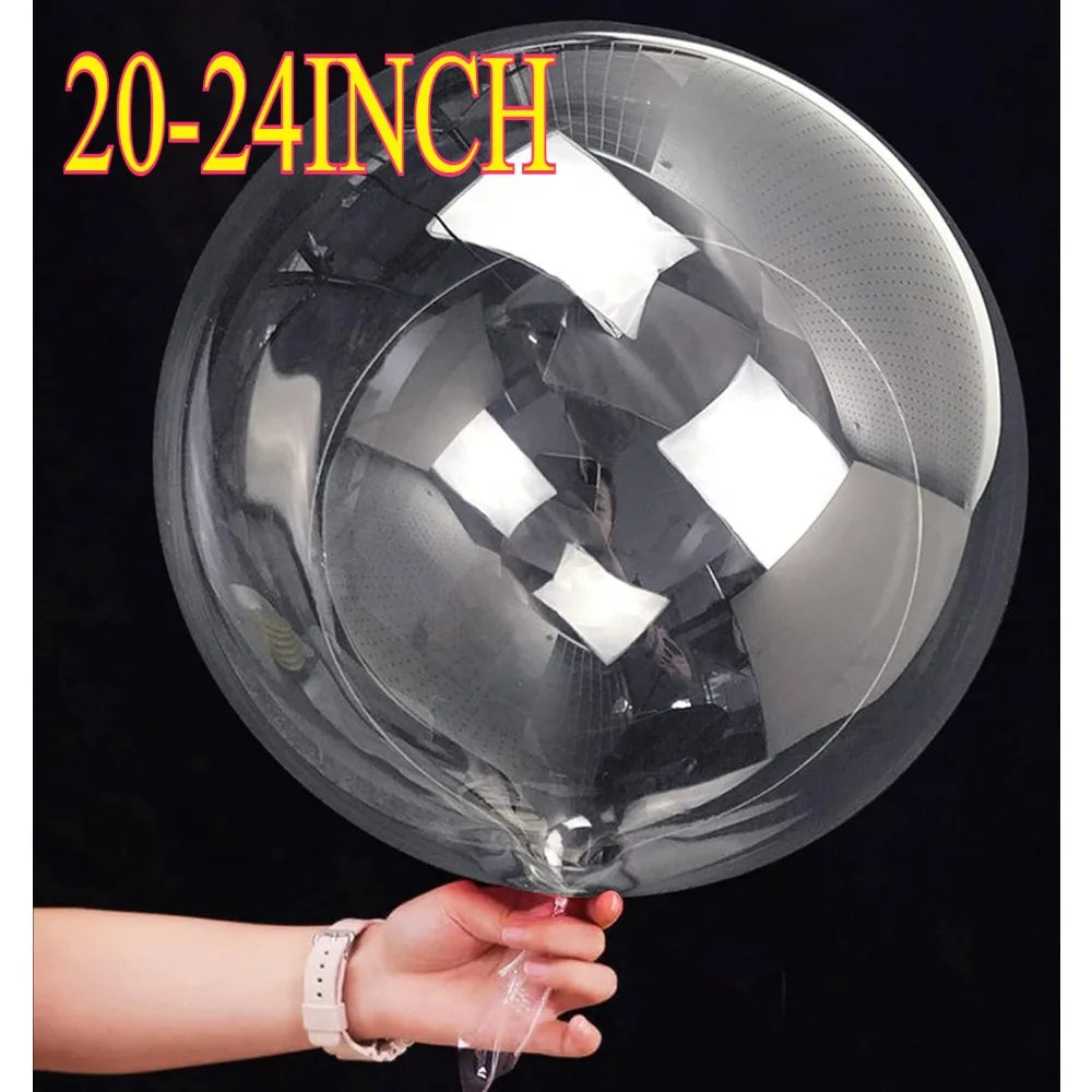 10-50 Pcs 20-24 Inch Bobo Balloons Stick Bubble Balloons Clear Bobo Balloon Large Transparent Bubble Balloon for