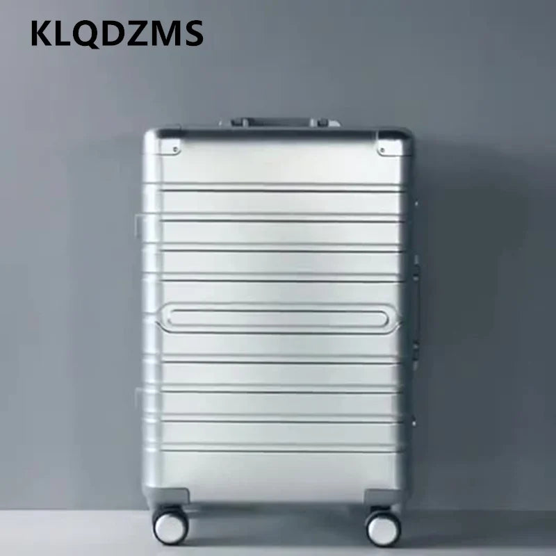 KLQDZMS 20 Inch Portable All Aluminum Magnesium Alloy Cabin Luggage Bag Female 24 Inch Password Travel Suitcase Student Fashion