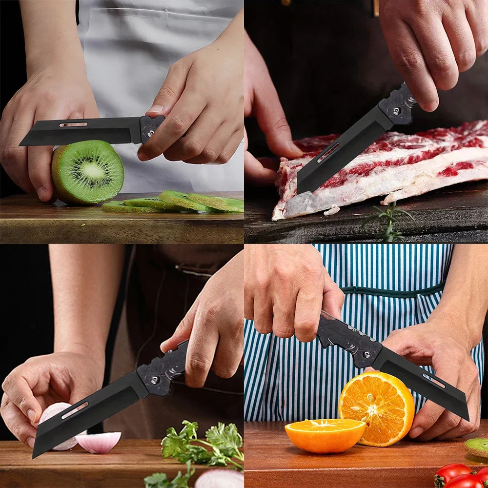 1PC Stainless Steel Folding Knife - Versatile Portable Paring Knife for Fruit, Vegetable Peeling, and Cooking