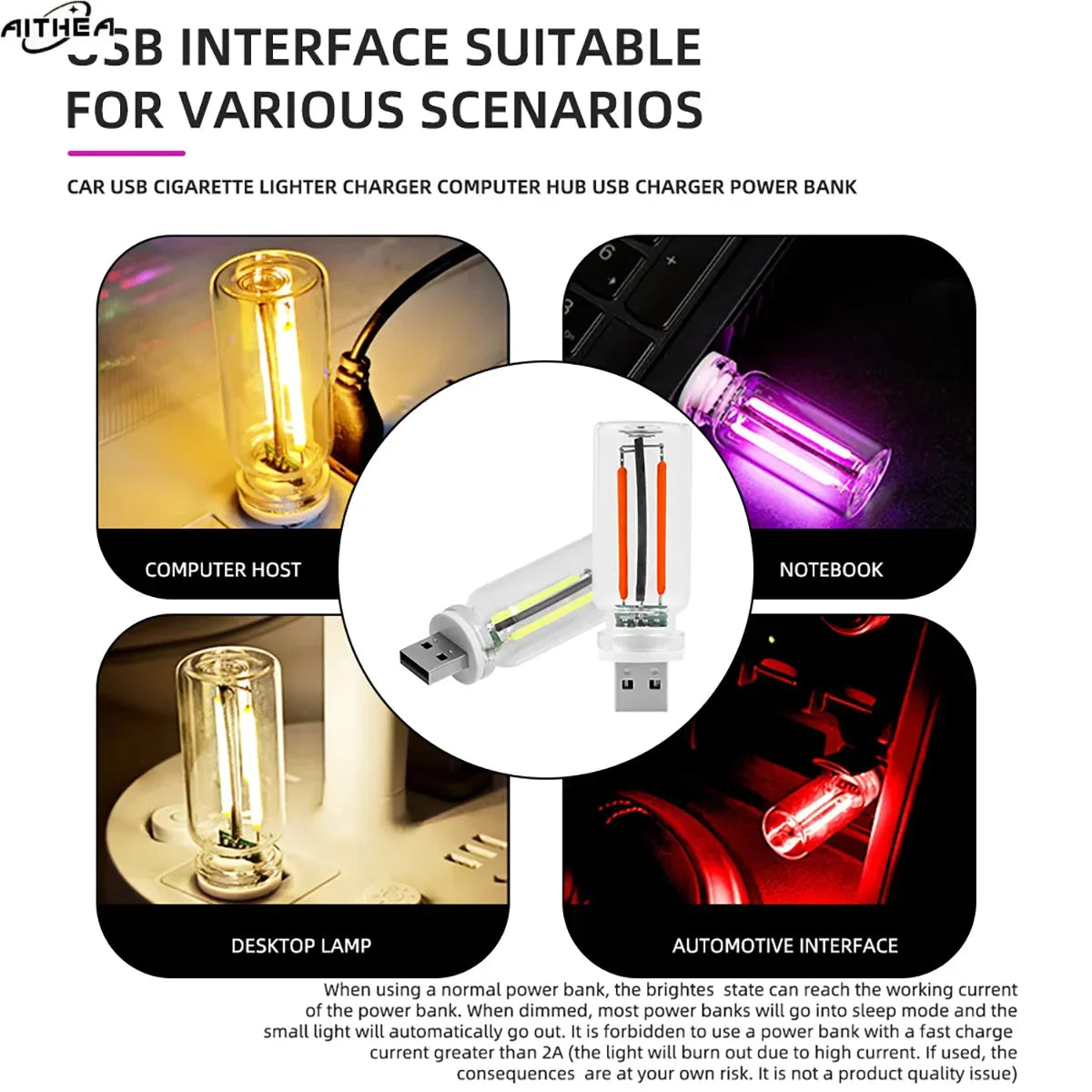 Halloween DecorAITHEA Led Glass Light  Usb Night Light Bulb Touch Dimming Usb Night Light For Car Interior Bedroom Home Decor