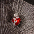 Dark Red Crystal Rose Flower Pendant Necklace for Women Men Gothic Punk Zircon Love Heart Chokers Neck Jewelry Personalized Gift