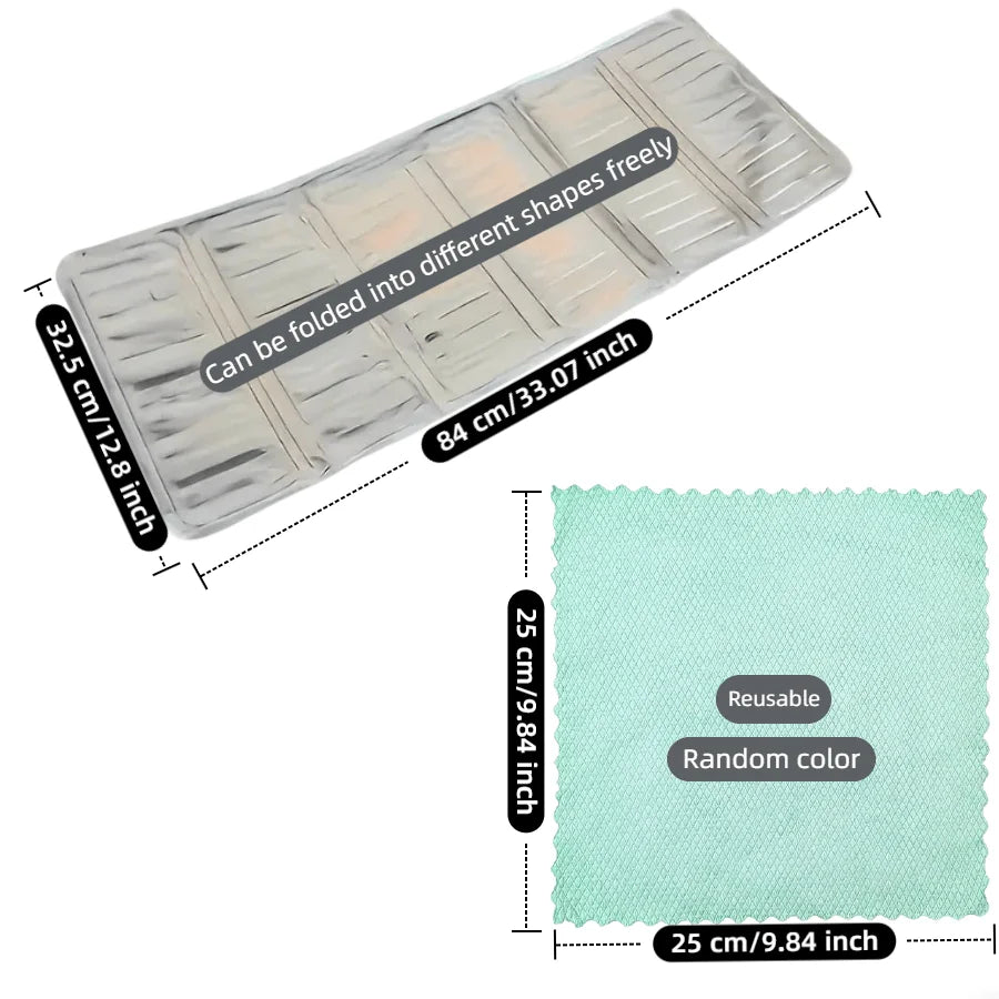 2Pcs Foldable Aluminum Foil Kitchen Splatter Guard Stove Oil Splash Shield Reusable Gas Cooktop Baffle Anti-splash Cooking Prote