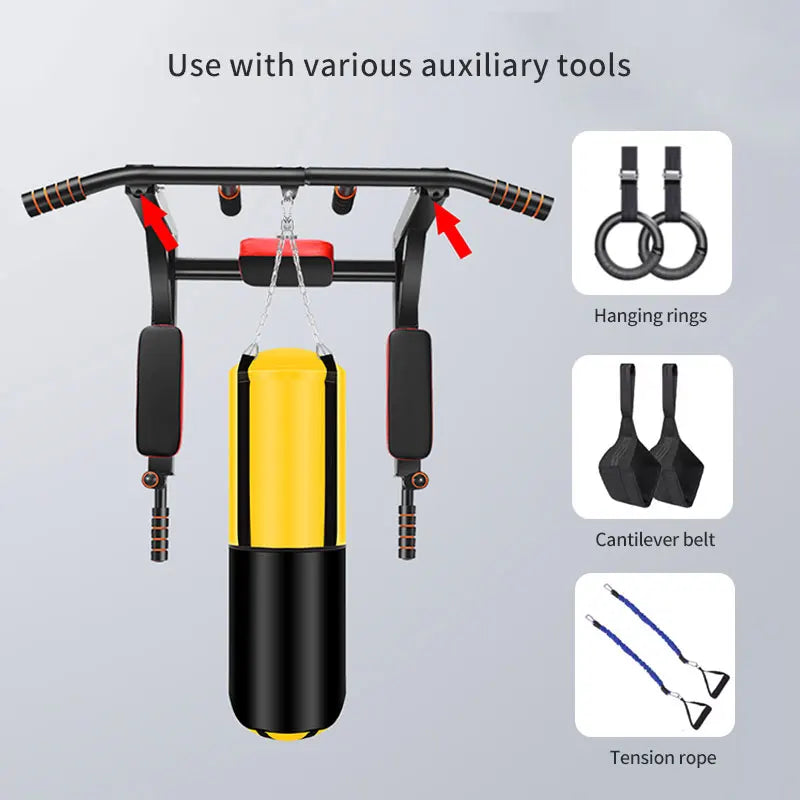 Multifunctional Wall-Mounted Pull-Up Bar, The Upward Pull-Up Bar Is Used for Indoor Home Gym Workouts, Pull-Up Fitness Support