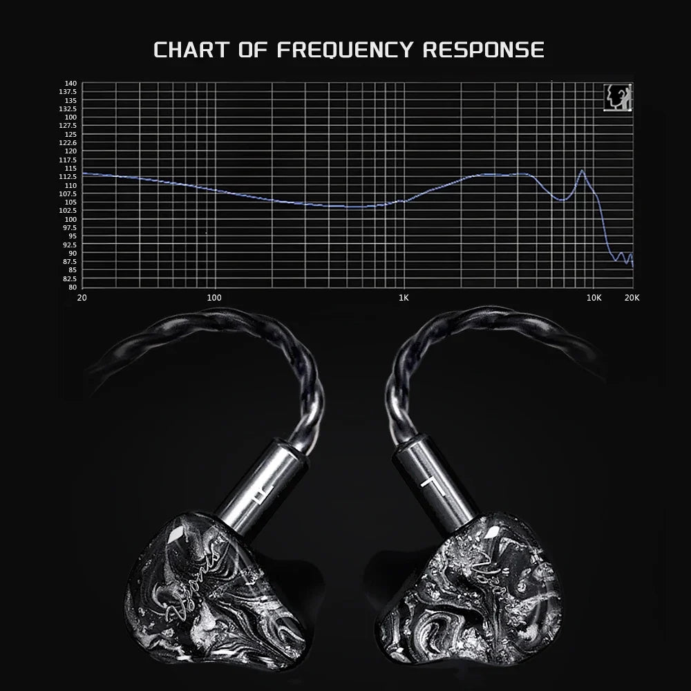 Vzonis Resin 3D Printed 10MM Dual Dynamic Driver HiFi IEM In Ear Earphones High-Resolution Monitoring Fever Music Headphones