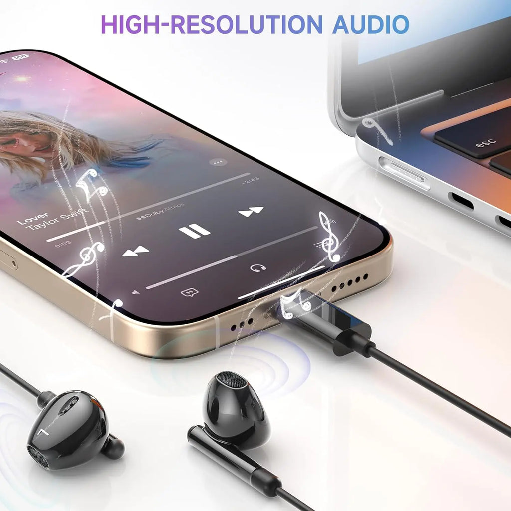 HiFi Wired Headset With Mic Earphone Type-C/3.5mm Music Wired Headphones for Google Pixel 9 8 7 Samsung S25 S24 S23 S22 Xiaomi