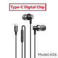 9D HIFI Heavy Bass Gaming Headphones Type-C Digital Chip Metal Magnetic Music Earbuds with Microphone In-Ear Headphone Universal