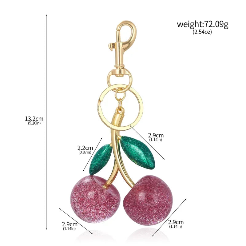 Cherry Pendant Keychain for Bags & Keys