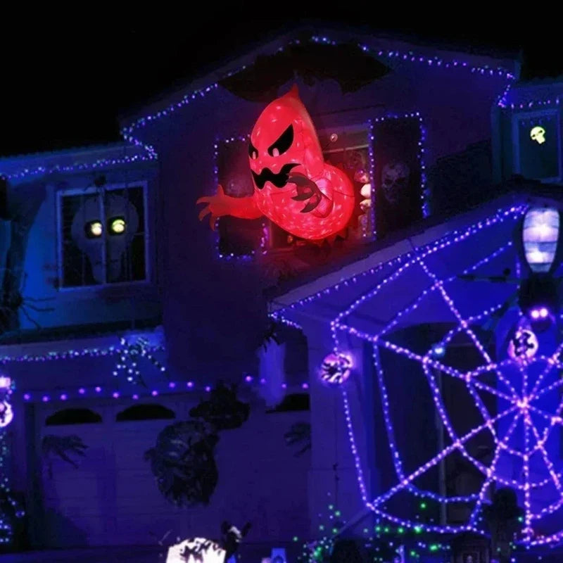 Halloween Inflatable White Ghost Outdoor Decoration Light up Scary Garden Party Decor Unique Yard Lighting Spooky Atmosphere