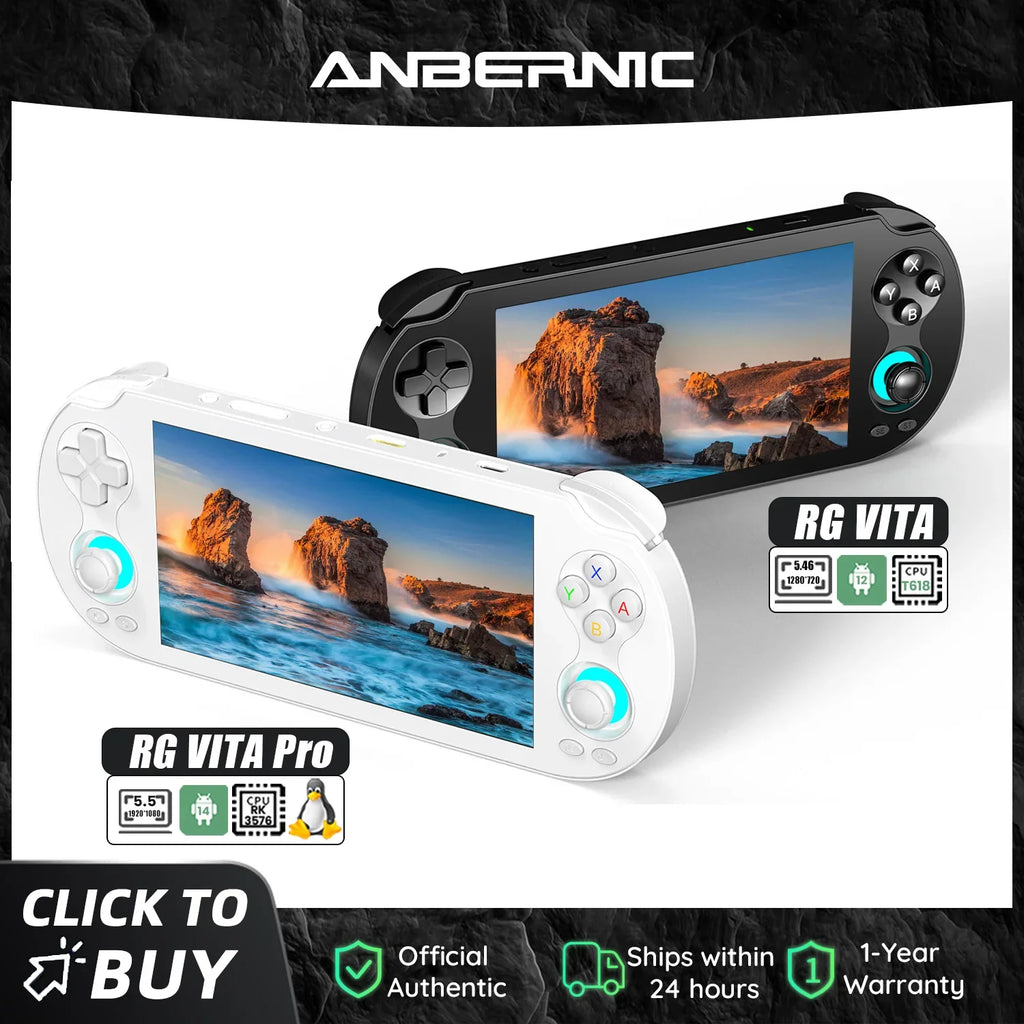 Anbernic RG VITA & RG VITA Pro 64 Bit Handheld Game Console Android Large-angle 3D Hall Joystick 5000 mAh Video Game Player
