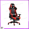 Black Red Gaming Chair with 180° Reclining Backrest Adjustable Height Ergonomic Office Computer Chair Retractable Footrest