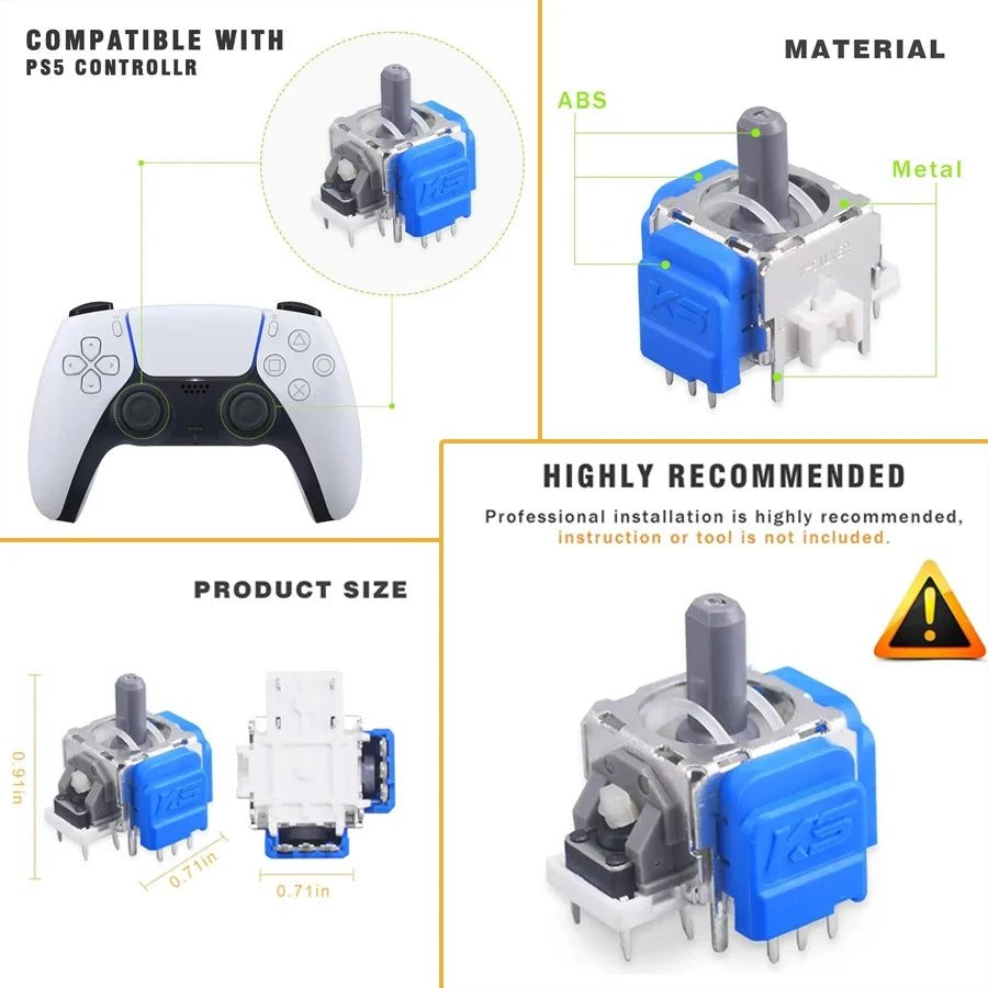 TMR Electromagnetic Joystick for PS5 Controller Thumbstick No-Drift Upgrade Replacement Kit Gamepad 3D Analog Sensor Accessories