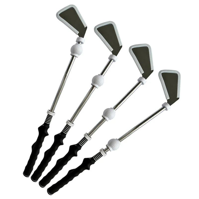 Retractable Golf Swing Training Aid,Rhythm Click Sound Warm Up Golf Swing Trainer,Golf Grip Trainer Attachment -Strength & Tempo