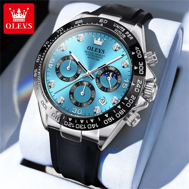 OLEVS 2875 Men’s Quartz Chronograph Watch with Moon Phase