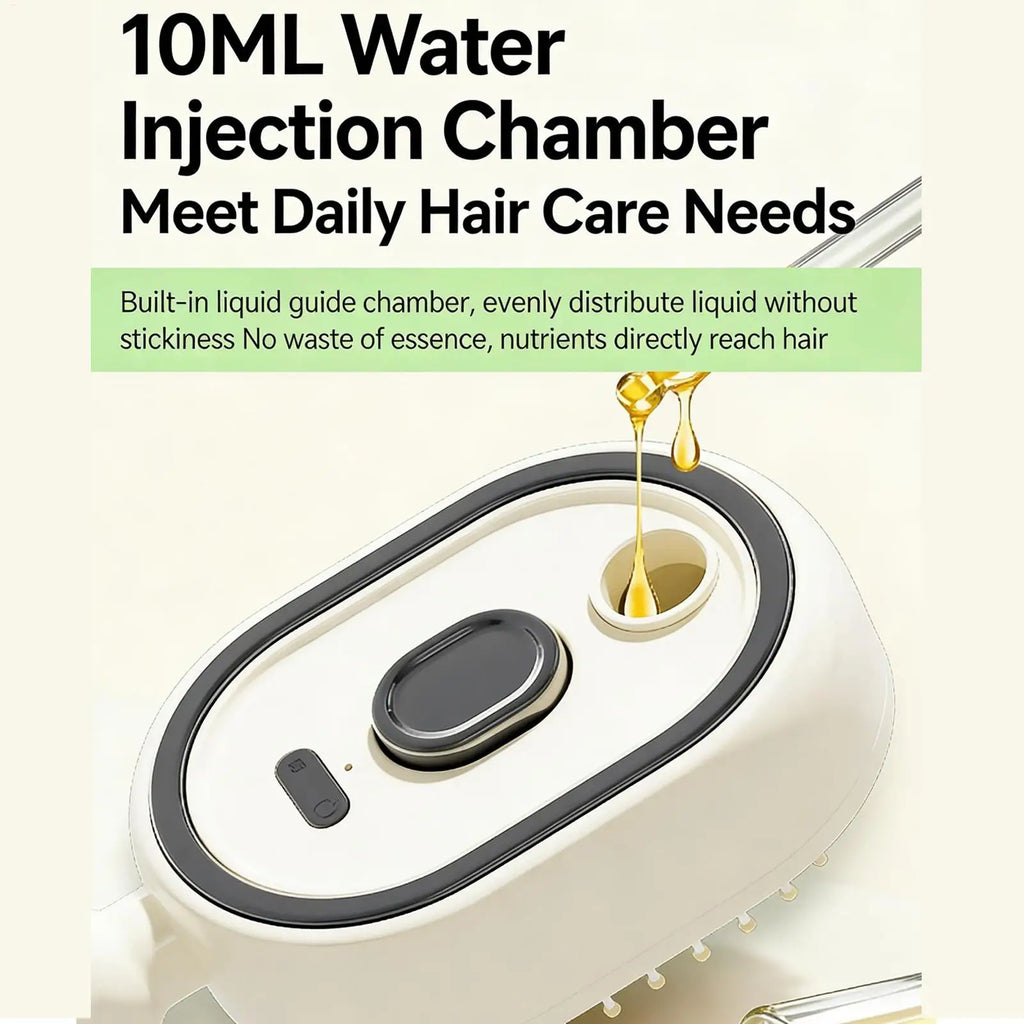 Steam Hair Straightener Brush Rechargeable Detangling Comb Built-in Oil Measuring Cup Professional Smoothing Steam Styling Brush