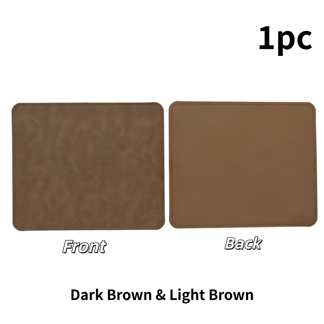 Double-sided Two-tone PU Desk Mat, Reversible Waterproof Oil-proof Leather Pad for Laptop & Mouse