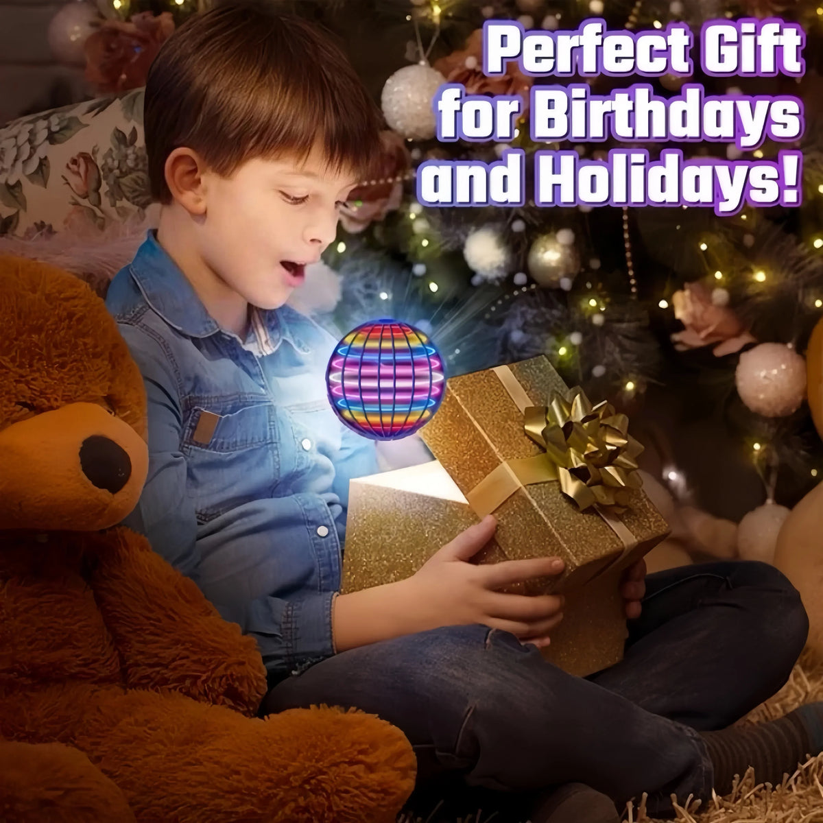 Flying Ball Boomerang Flyorb Magic Band LED Light Drone Hover Ball Flying New Planet Flying Rotating Fingertip Toy Kids Gift