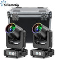 Yiflamefly 2-Pack 450W Moving Head Lights with Rolling Flight Case