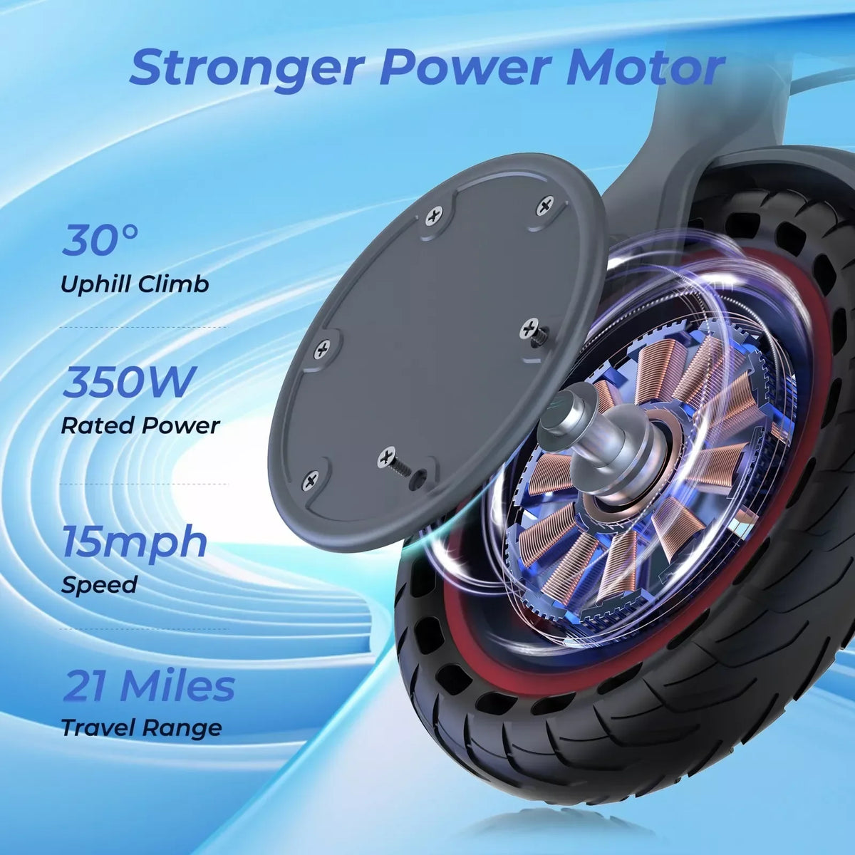 LADPED LP80 Electric Scooter 19mph Speed Shock-Absorbing Anti-Skid 8.5-Inch Folding Waterproof Scooter for Urban Commuting