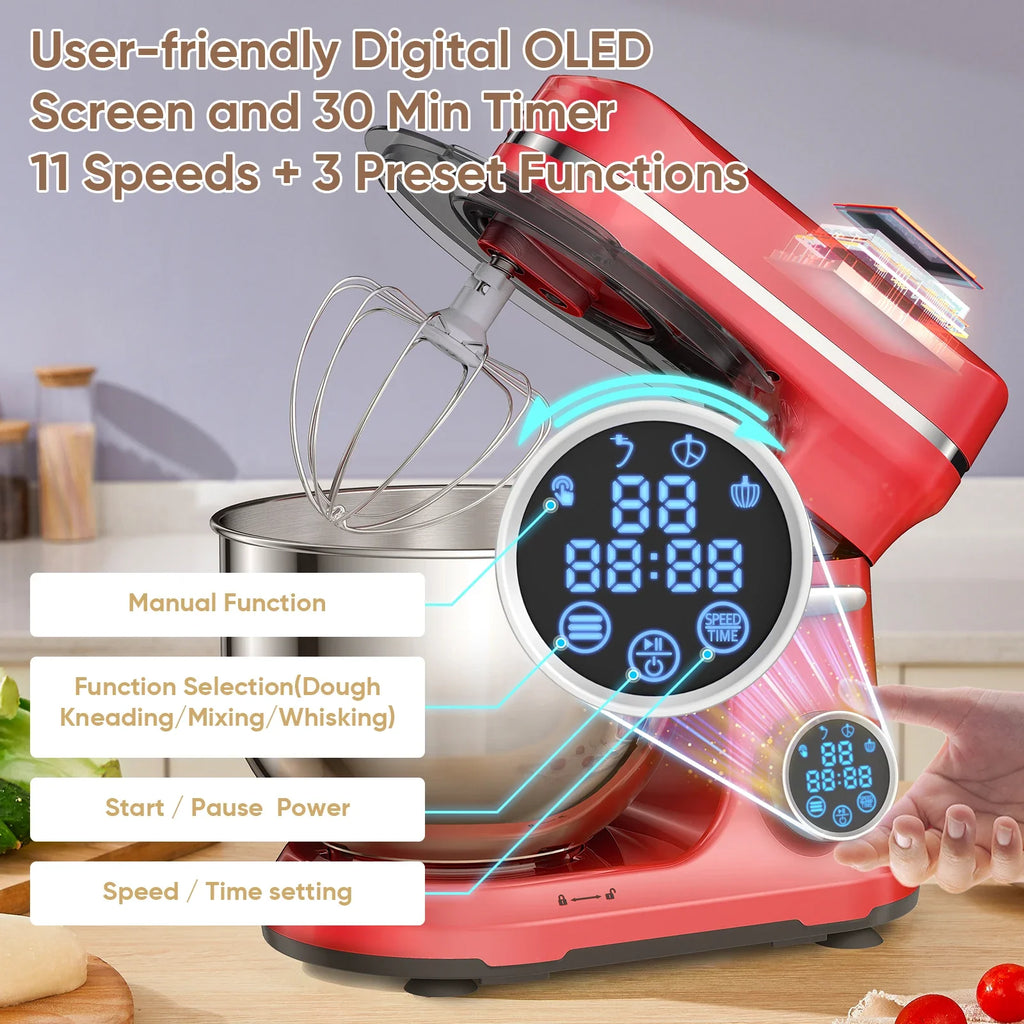 BioloMix BM602E 5L Stand Mixer, 1200W, OLED Touchscreen