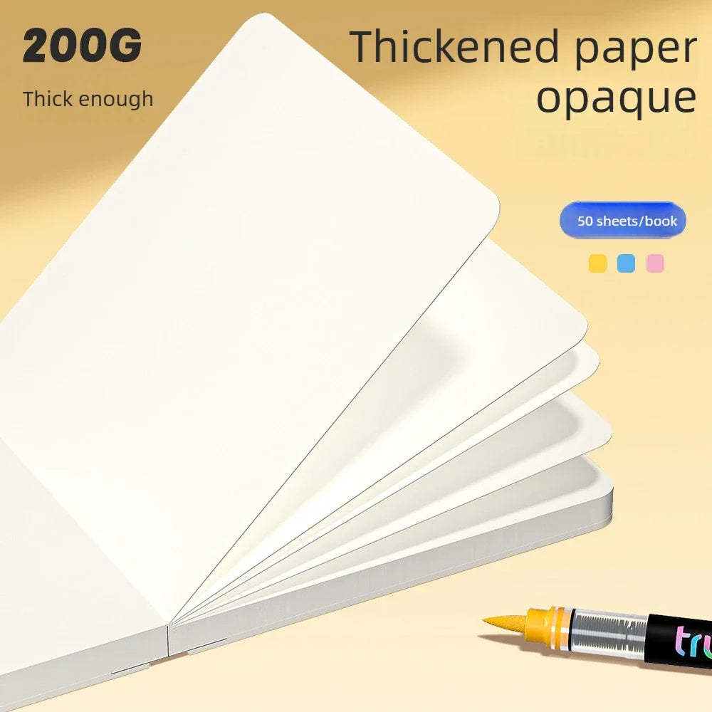 200g/㎡ Acrylic Marker Drawing Notebooks Paper For Watercolor Paper No Bleed Art Paper Cotton Fiber School Supplies Stationery