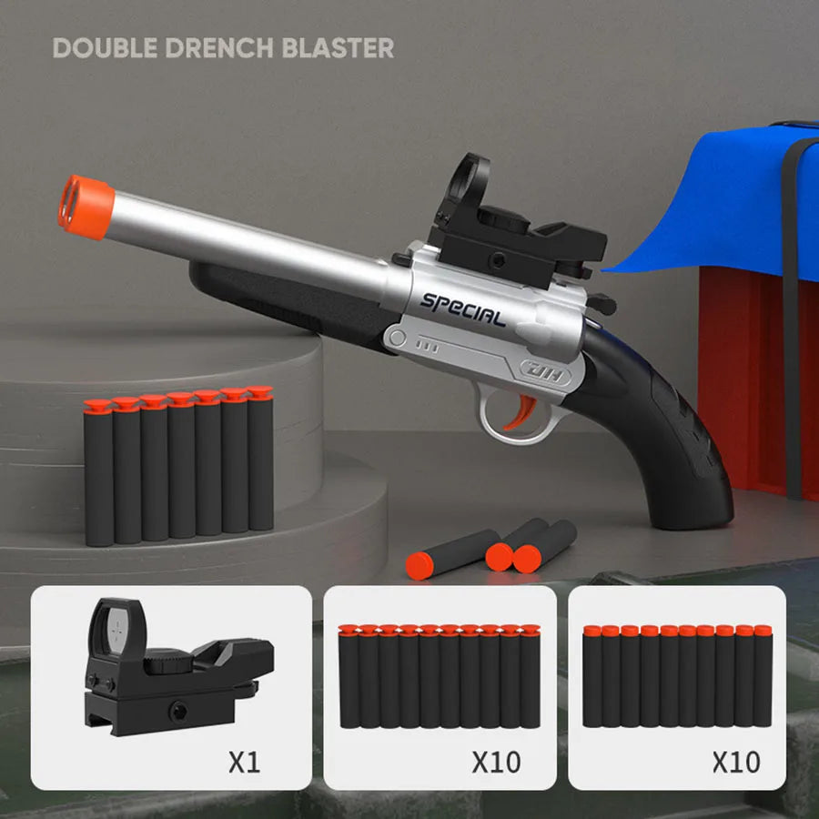 Double Barreled Toy Gun S686 Rifle Dual Soft Bullets Airsoft Launcher Outdoor Sports Game Pistola Shot Gun Weapon for Kids Gift