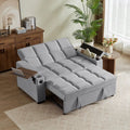 hansones 65'' 3-in-1 Folding Convertible Sofa Bed, Pullout Sofa, Modern Chenille Fabric, 360° Swivel Side Table, Easy Assembly,
