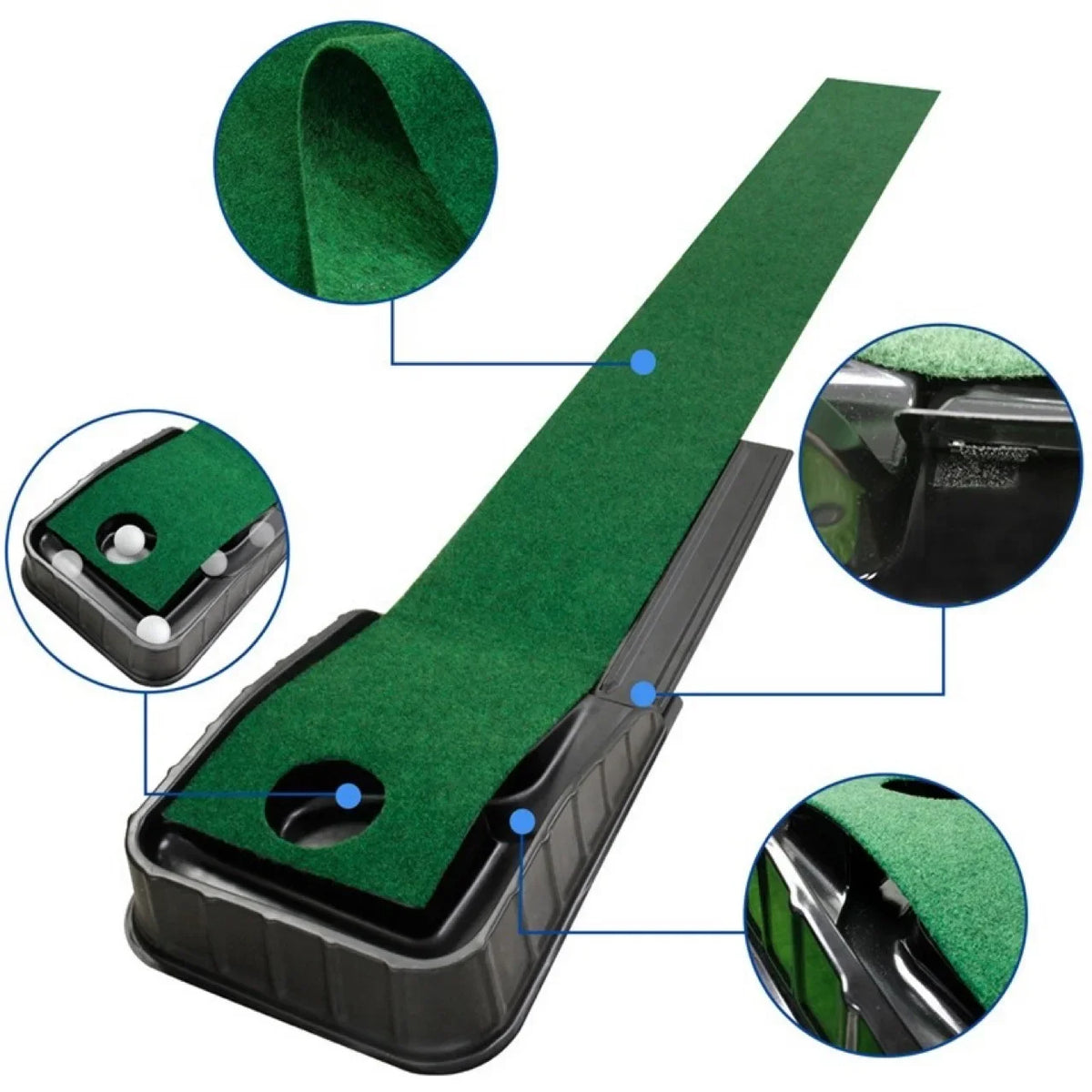 Putting Mat:Perfect Your Golf Skills with Realistic Home Practice - Improve Your Putting Stroke, Lower Your Scores, and Enjoy