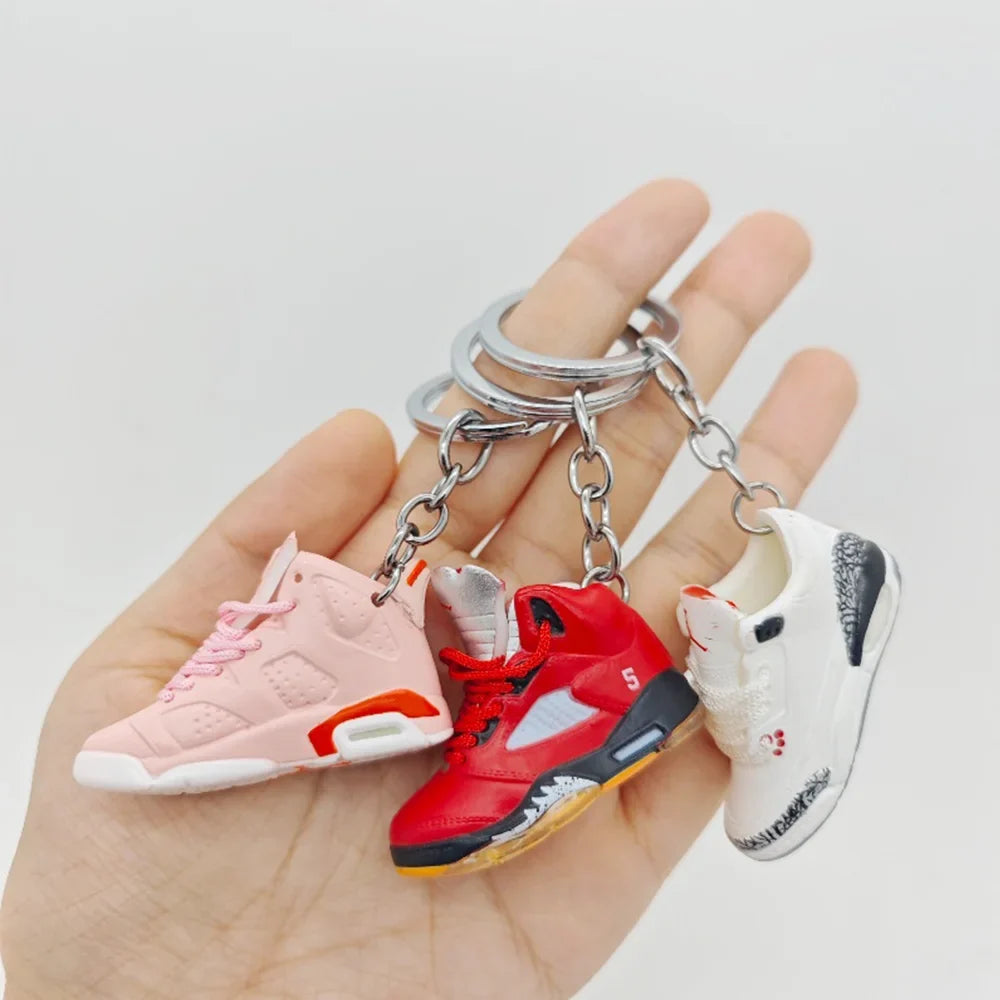 3-Piece 3D Shoe Keychain Set