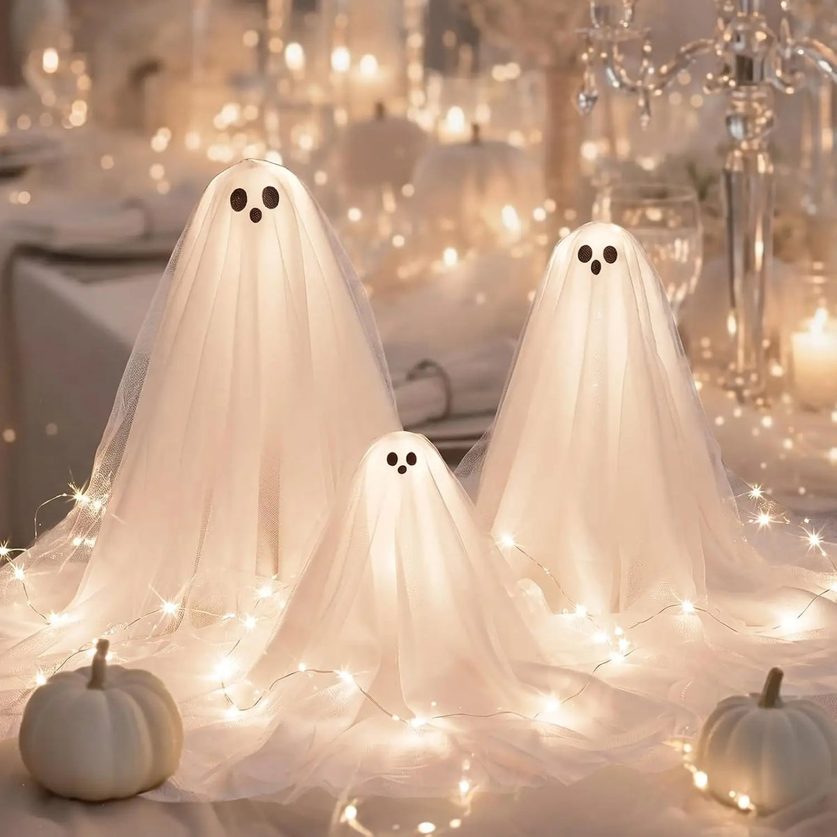 DIY Lighted Ghost Tabletop Halloween Decoration Kit