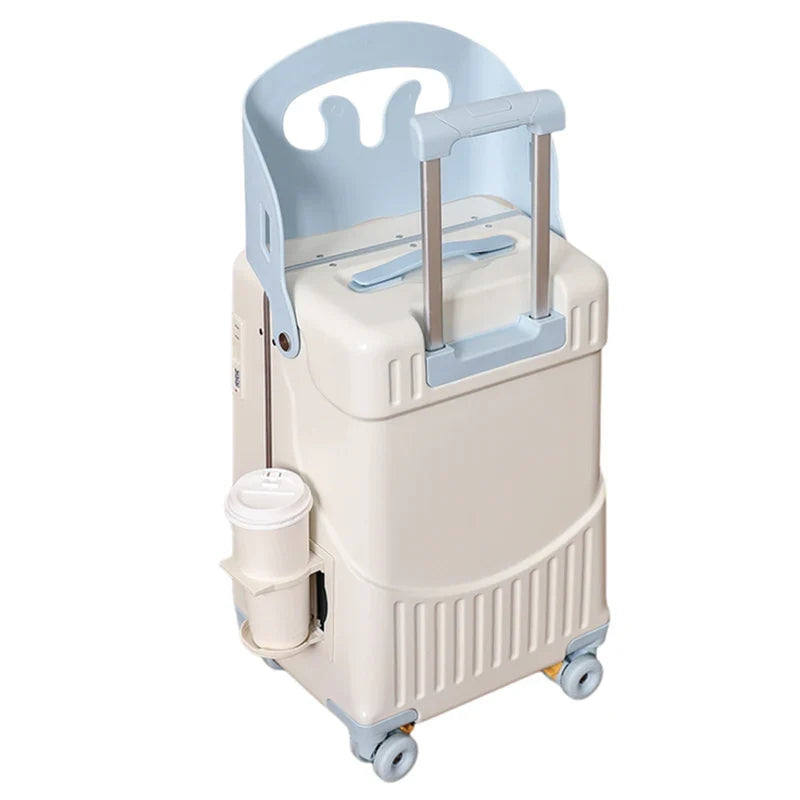 Baby Mother Travel Suitcase Children Can Sit and Ride Luggage with Cup Holder Trolley Case Lazy Walking Boarding Suitcases