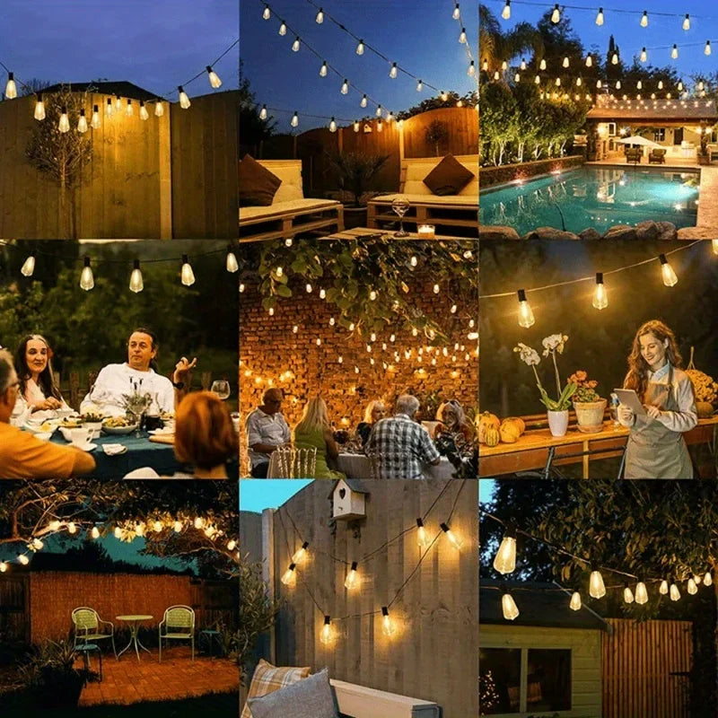 150FT 60-Bulb Outdoor LED String Lights for Patio and Halloween