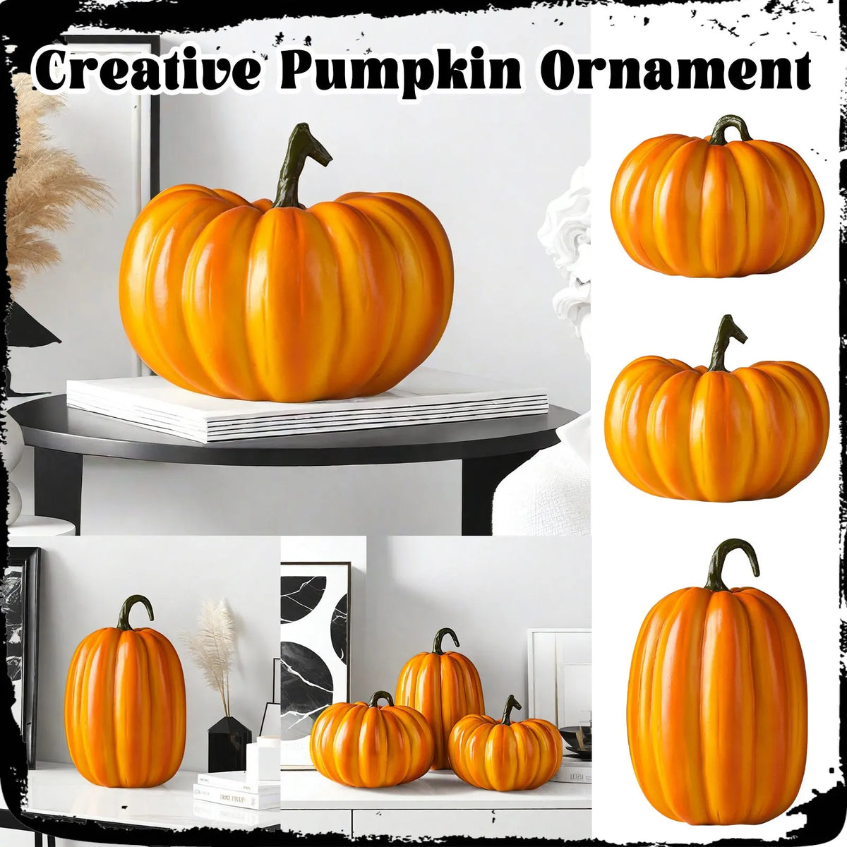 Halloween Decoration Autumn Harvest Artificial Pumpkins Large Fake Simulation Pumpkin Realistic Fall Autumn Decorations