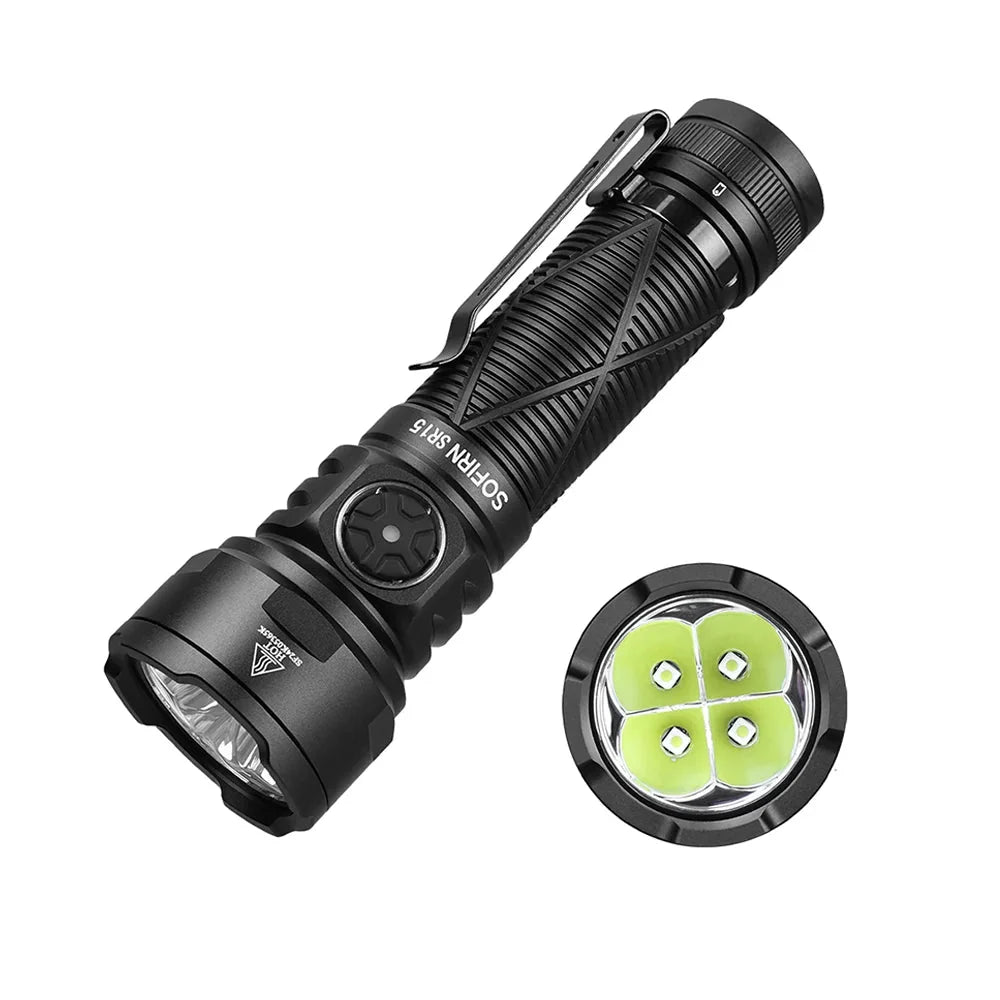 Sofirn SR15 Rechargeable Flashlight, 4500 Lumens, 21700 Battery