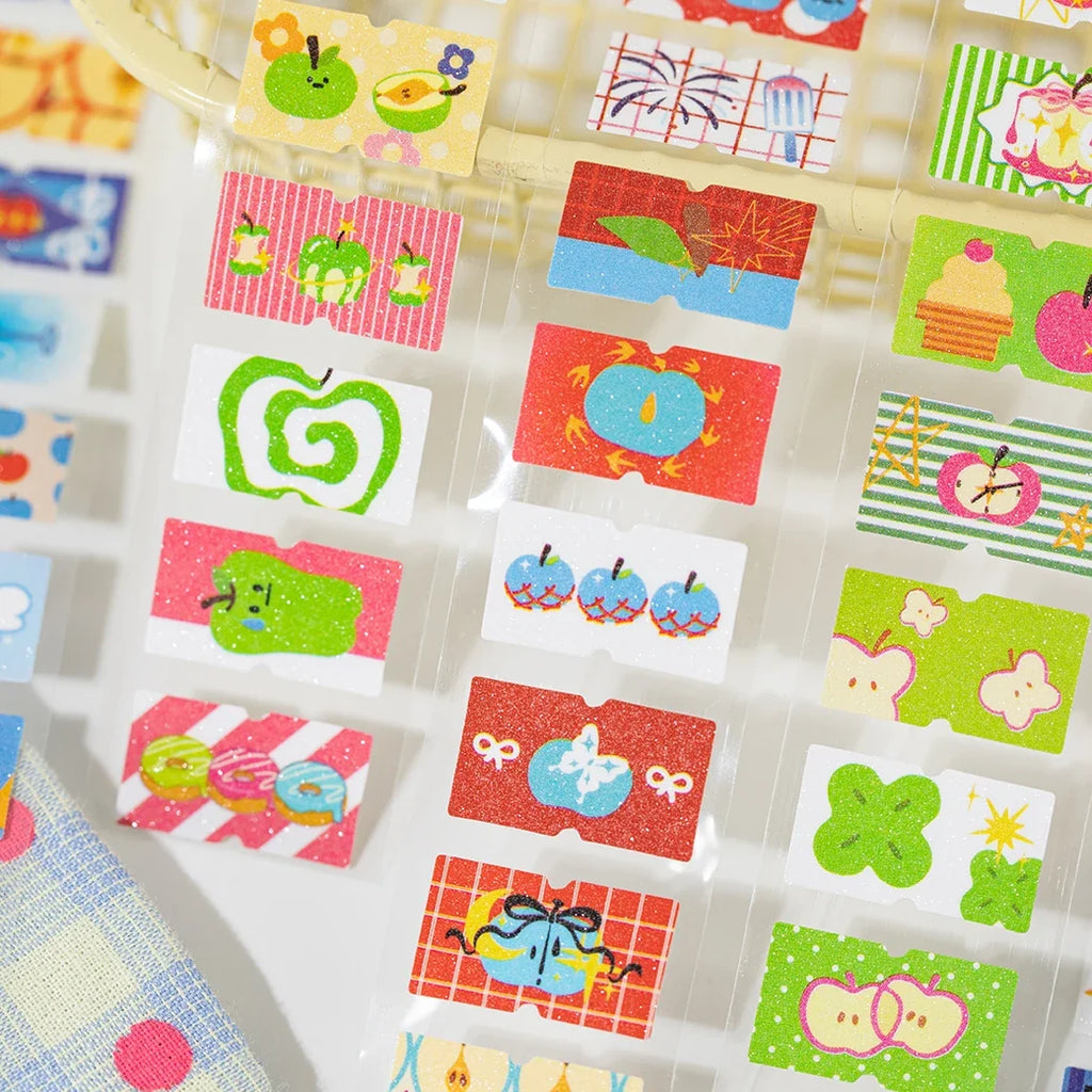 25mm * 2m/roll Apple Fantasy series Kawaii die cut label stickers DIY scrapbook decoration diary Junk Journal aesthetic stickers
