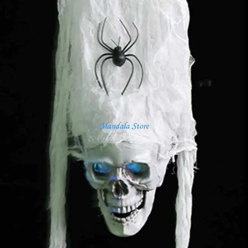 Glowing-Eye Halloween Hanging Skull Decoration