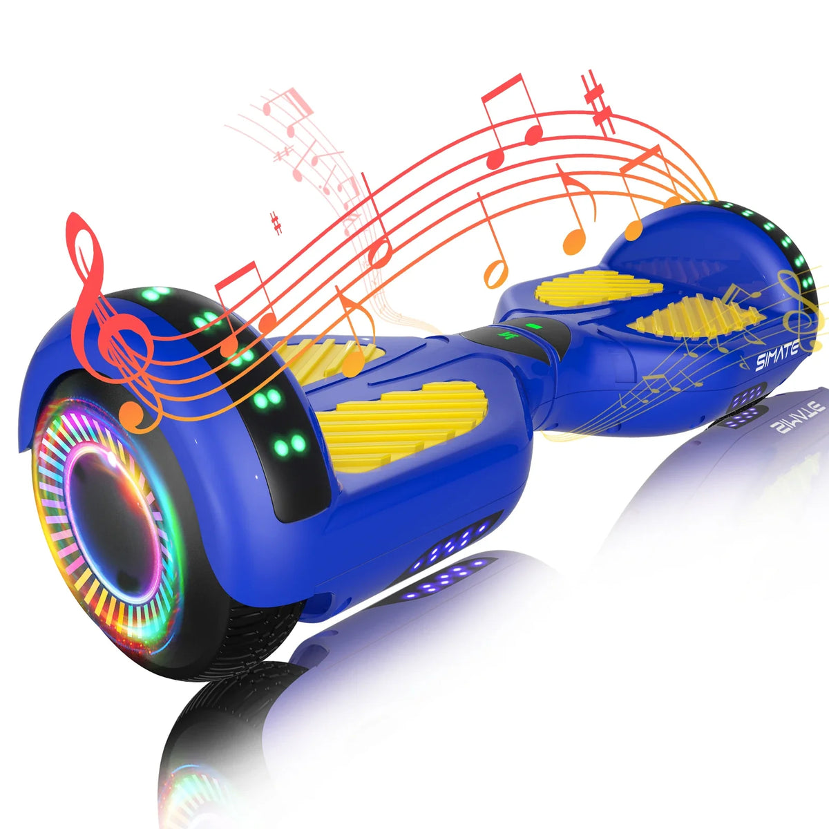 SIMATE P6 Hoverboard, 6.5" Self Balancing Scooter, All Terrain Hover Boards with Bluetooth, APP Control and LED Lights for Kids Adults