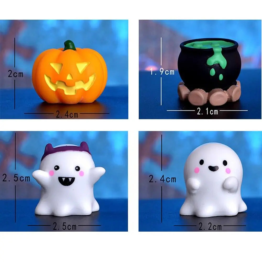 Halloween Resin Miniature Figurines - Pumpkin & Ghost Styles