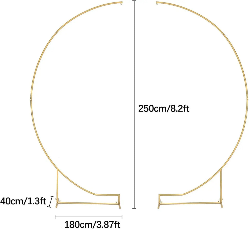 2-Piece Gold Metal Arch Backdrop Stand Set