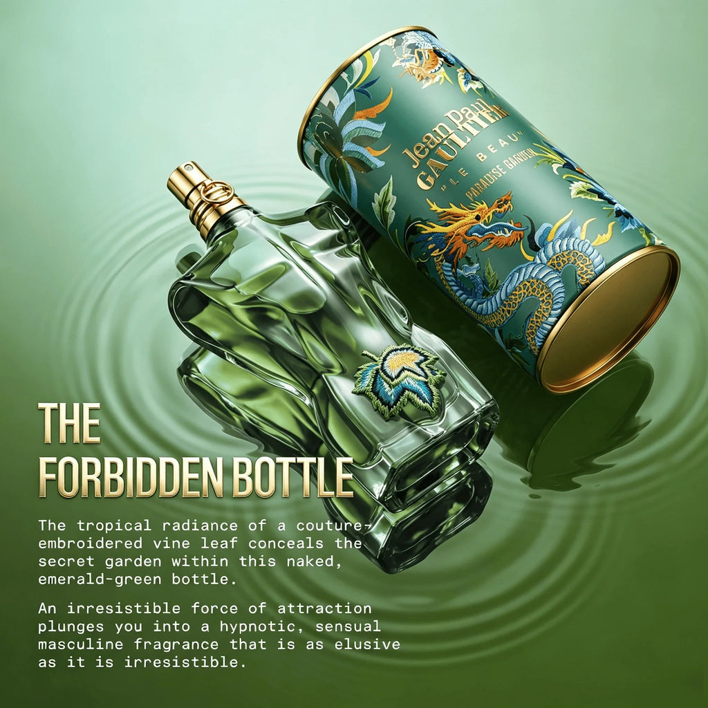 Jean Paul Gaultier Le Beau Paradise Garden Eau De Parfum for Men - Long Lasting Fresh Woody Aquatic Men's Cologne with Coconut Water, Green Fig & Sandalwood - Designer Fragrance Spray