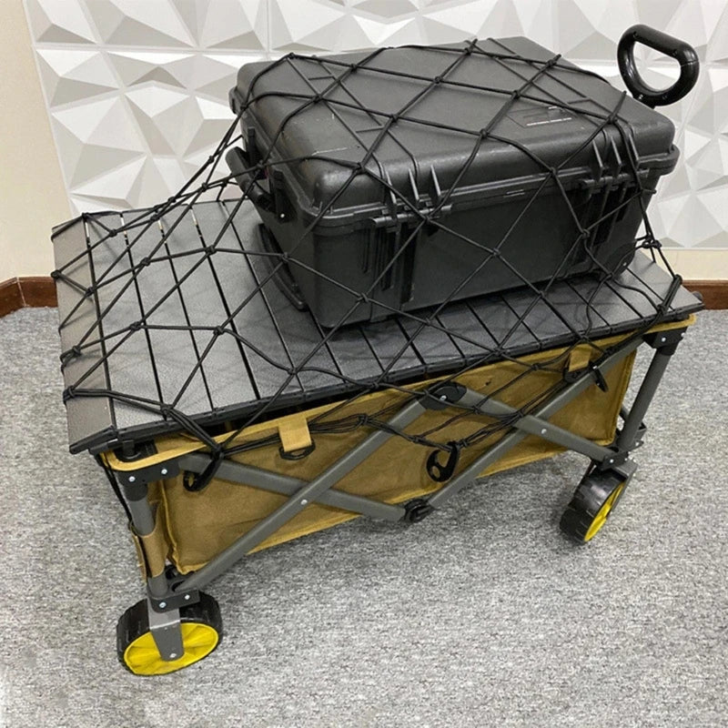 Camping Cart Luggage Net Camper Trolley Luggage Net Folding Cargo Nets Beach Cart Wagon Cart Heavy Duty Tie Rod Tools