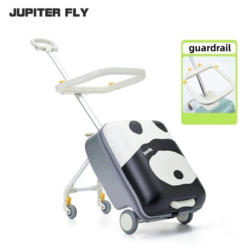 Suitcase Travel Children's Carrier Cart Multi-functional Rideable Rolling Luggage Carry on 20inch Trolley Case Stroller for Trip