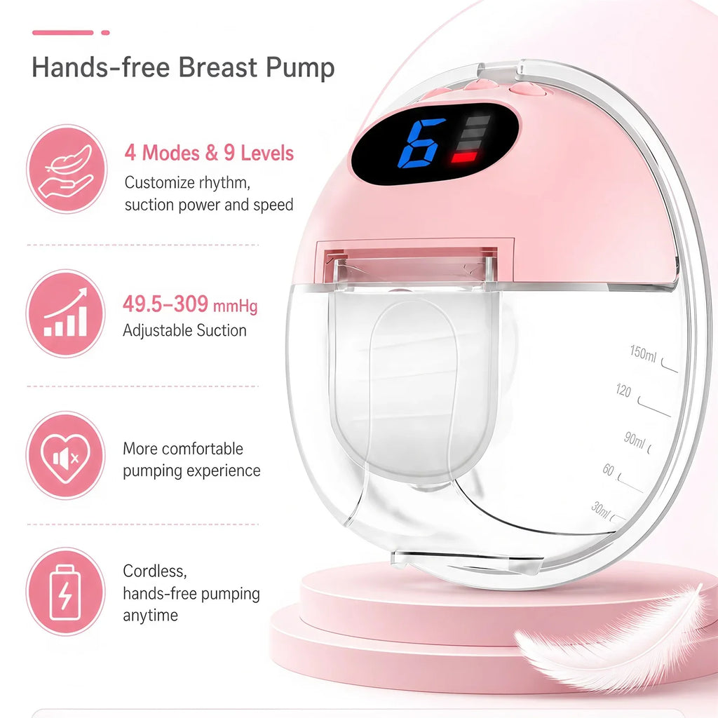 Wearable Breast Pump Hands Free Electric Portable Wearable Breast Pumps Slient BPA-free Breastfeeding Milk Collector
