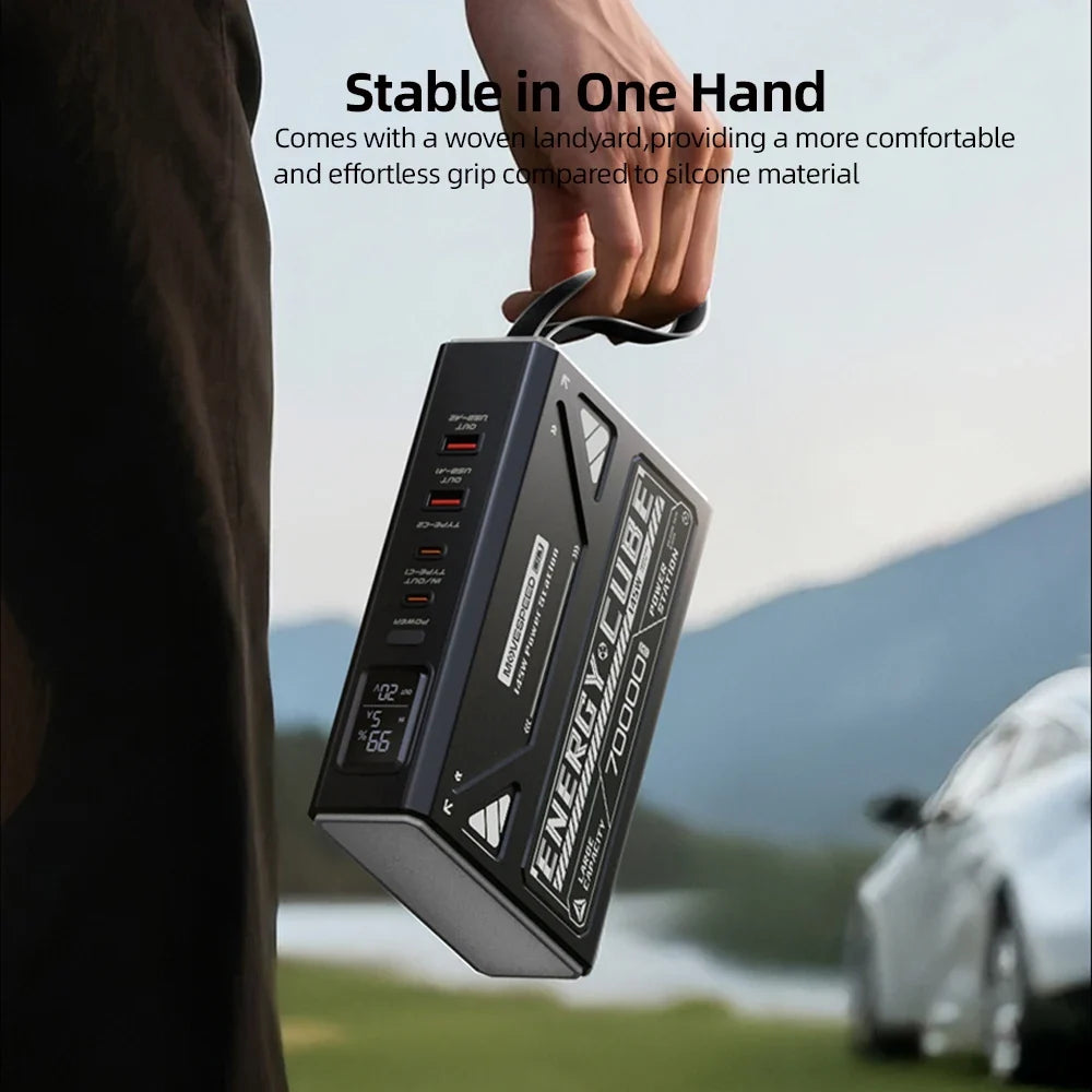 MOVESPEED 140W Power Bank 70000mAh Large Capacity External Battery Charger Outdoor Camping Power Station for LaptopMacBook Pro