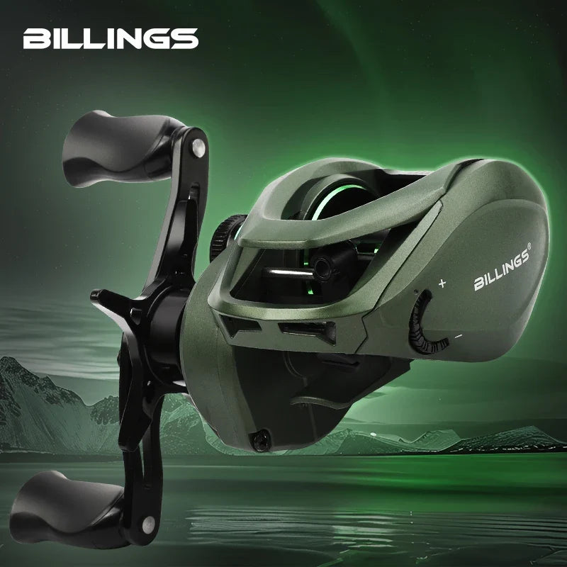 BILLINGS Baitcasting Fishing Reel 7.2:1 High Gear Ratio CNC Machined Spool, 8KG Max Drag Power Smooth Casting Baitcaster Reel for Freshwater Saltwater Bass Trout Fishing