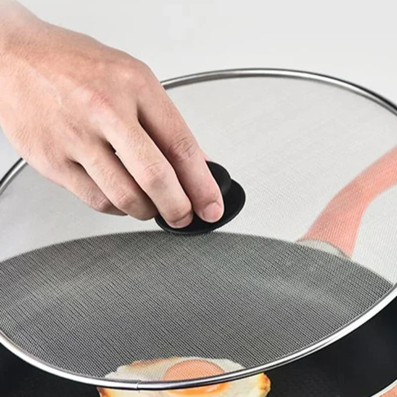Black Splatter Screen Anti Grease Frying Pan Oil Splash Guard Lid Fine Mesh Splash Guard Cover Lid Kitchen Tools